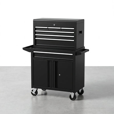 Rolling Tool Chest Built for Professional Organization, 5 Drawer Cabinet, Detachable Top Box, 26 Inch
