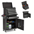 Viwat 5-Drawer Tool Chest, Rolling Tool Storage Cabinet W/ Detachable Top Tool Box, Metal Tool Cart for Garage Black