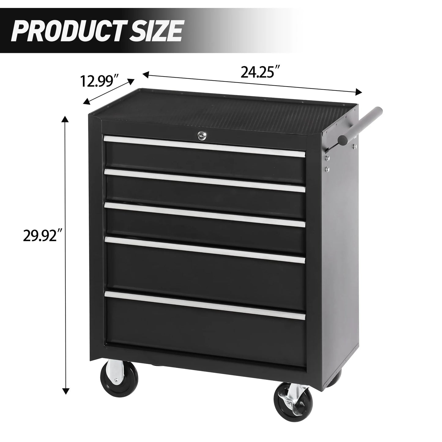 5-Drawer Rolling Tool Chest Tool Storage Cabinet with Wheels Tool Organizer Box