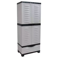 Lockable Storage 23.25 In. W X 57.5 In. H X 13.75 In. D Freestanding Cabinet with 3 Adjustable Shelves in Gray