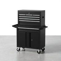 26-Inch Tool Chest & Storage Cabinet, 5 Drawers Rolling Tool Chest with Detachable Top Tool Box for Garage Warehouse Workshop, Rolling Garage Organizer with Handle and 6 Hooks — Studio Shot