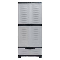 Lockable Storage 23.25 In. W X 57.5 In. H X 13.75 In. D Freestanding Cabinet with 3 Adjustable Shelves in Gray