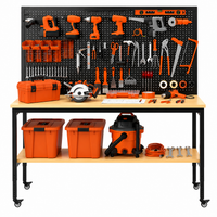 Heavy Duty Workbench Built for Professional Use, 60-Inch Width, 2010 lb Capacity, Built-In Power Outlets