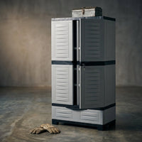 Lockable Storage Cabinet with 3 Adjustable Shelves and Drawer — Studio Shot