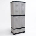 Lockable Storage Cabinet Built to Organize, 3 Adjustable Shelves, Bottom Drawer, Polypropylene