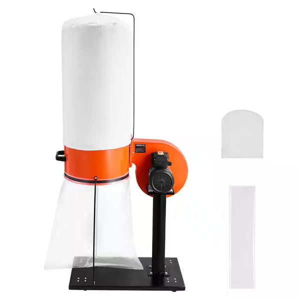 1 HP, 16-Gallon Dust Collector with 800 CFM Strong Suction and Easy Mobility