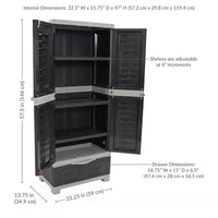 Lockable Storage 23.25 In. W X 57.5 In. H X 13.75 In. D Freestanding Cabinet with 3 Adjustable Shelves in Gray
